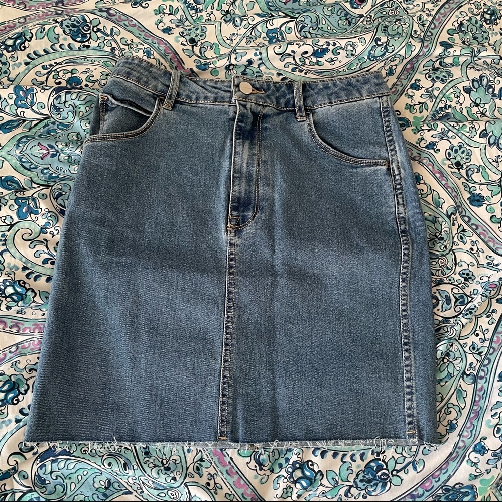 Jean midi skirt